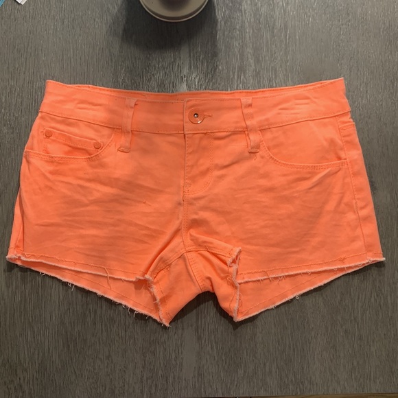Ymi Orange Frayed Hem Jean Shorts NWOT - Picture 2 of 9
